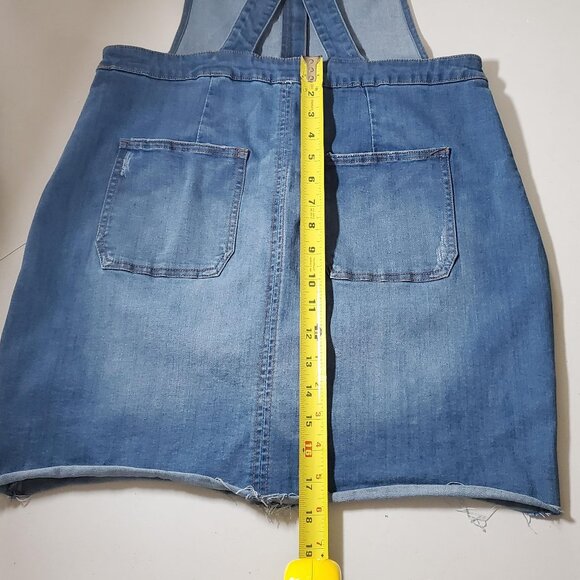 Celebrity Pink Denim Raw-Hem Skirtalls Sz L - Picture 13 of 16